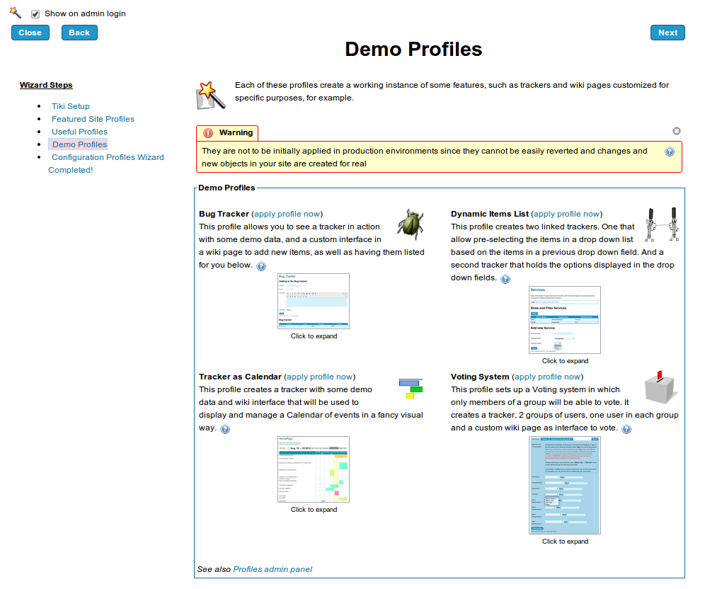 Simple Demo Profiles