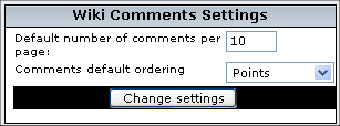 Wiki Comments Settings