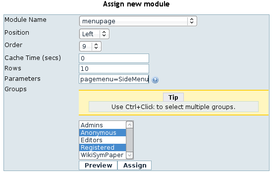 Example for Tiki 1.10. See text for Tiki 1.9.x