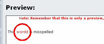 Misspelled words appear in red.