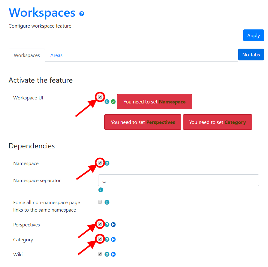 Activating WorkspaceUI feature | Click to expand