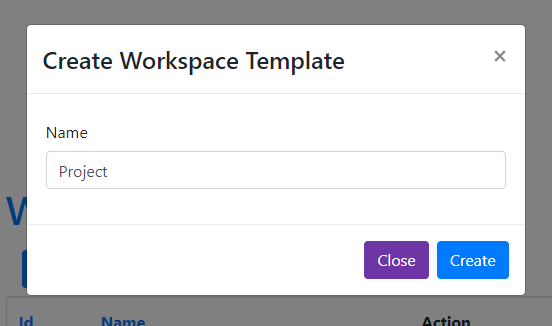 Creating Workspace template | Click to expand