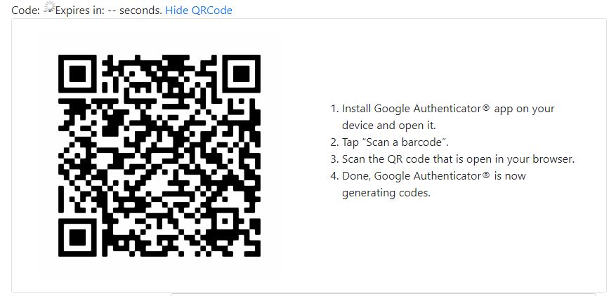 TOTP QR Code Scan procedure