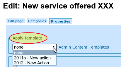 2. Select template to apply