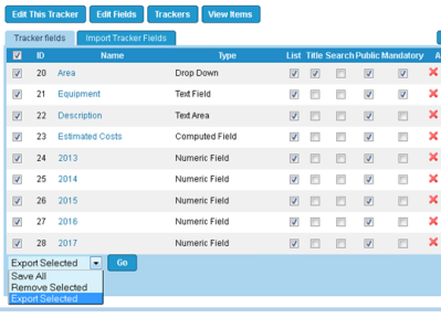 Tracker Fields Export 1