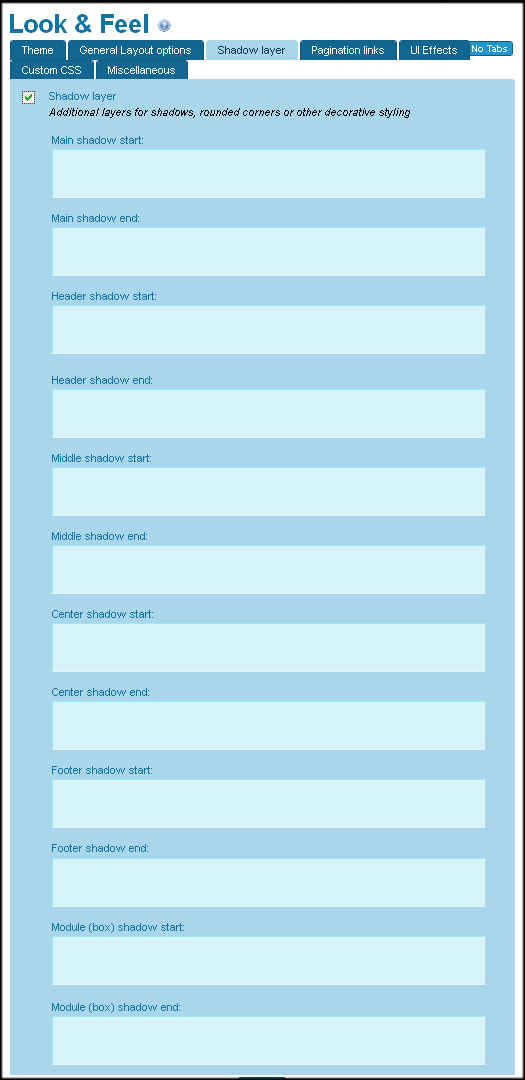 Shadow Layer tab