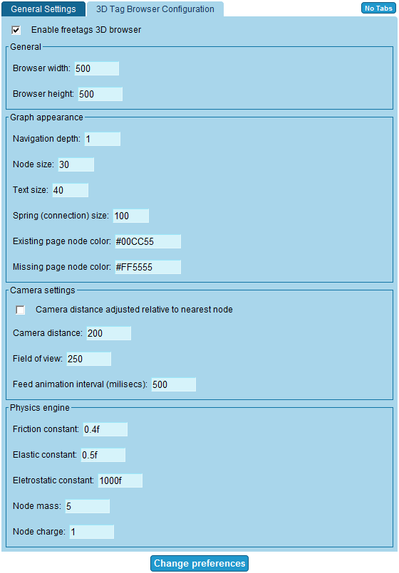 3d Tag Browser Configuration