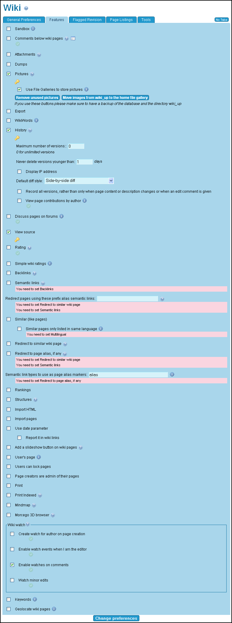 wiki-features