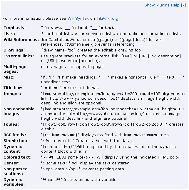 Wiki Page Editor Documentation For Tiki Wiki Cms Groupware