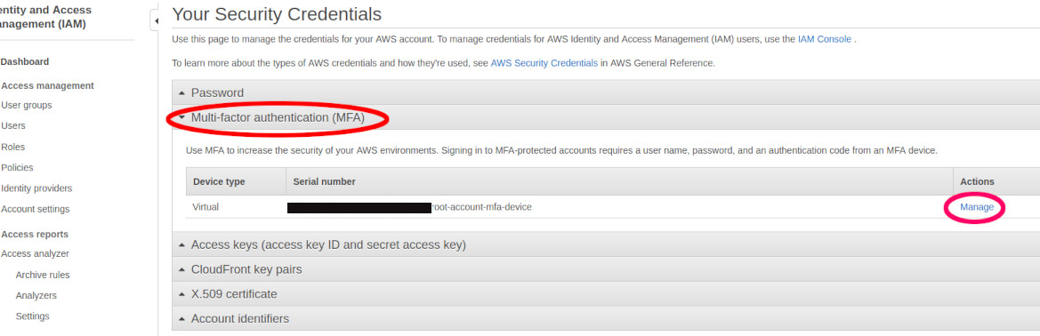 AWS MFA Setup